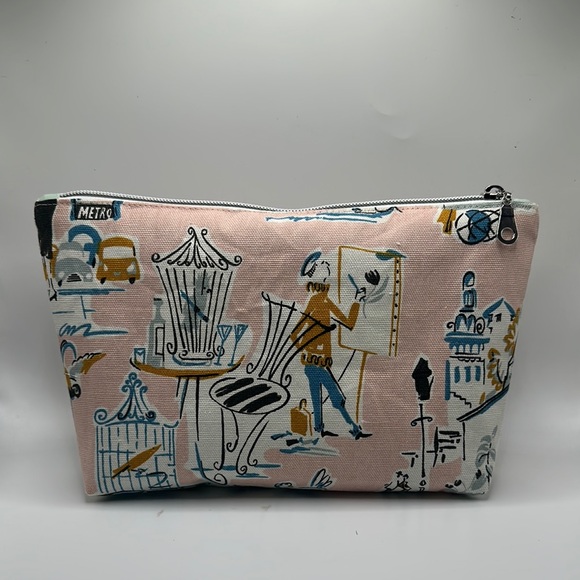 Handmade pink Paris Artistic Print Zipper Pouch - Picture 1 of 6